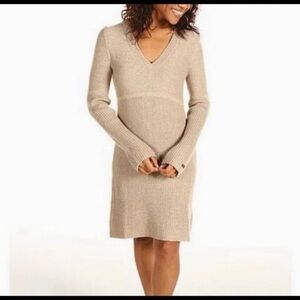 The North Face Alpaca & Wool Knit dress Size M Long Sleeve Earth tone V Neckline